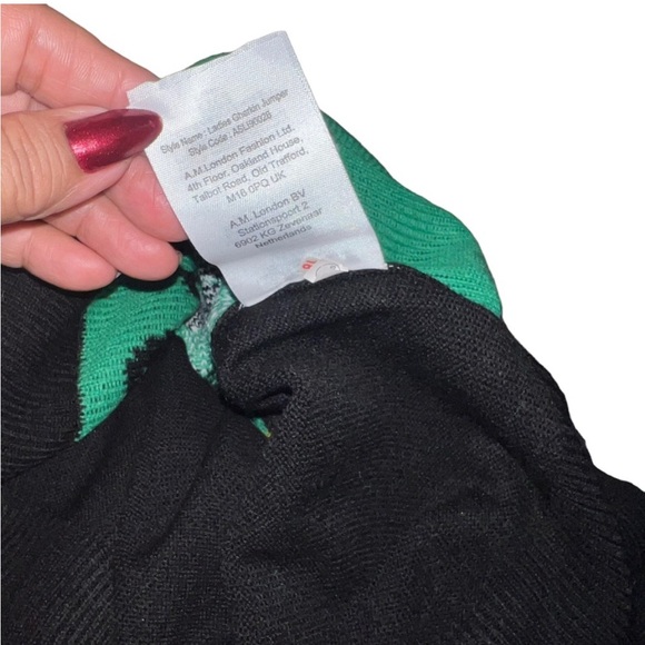 Threadbare Plus Christmas Gherkin Women's Knit Sweater In Black Size 14US - Picture 14 of 15